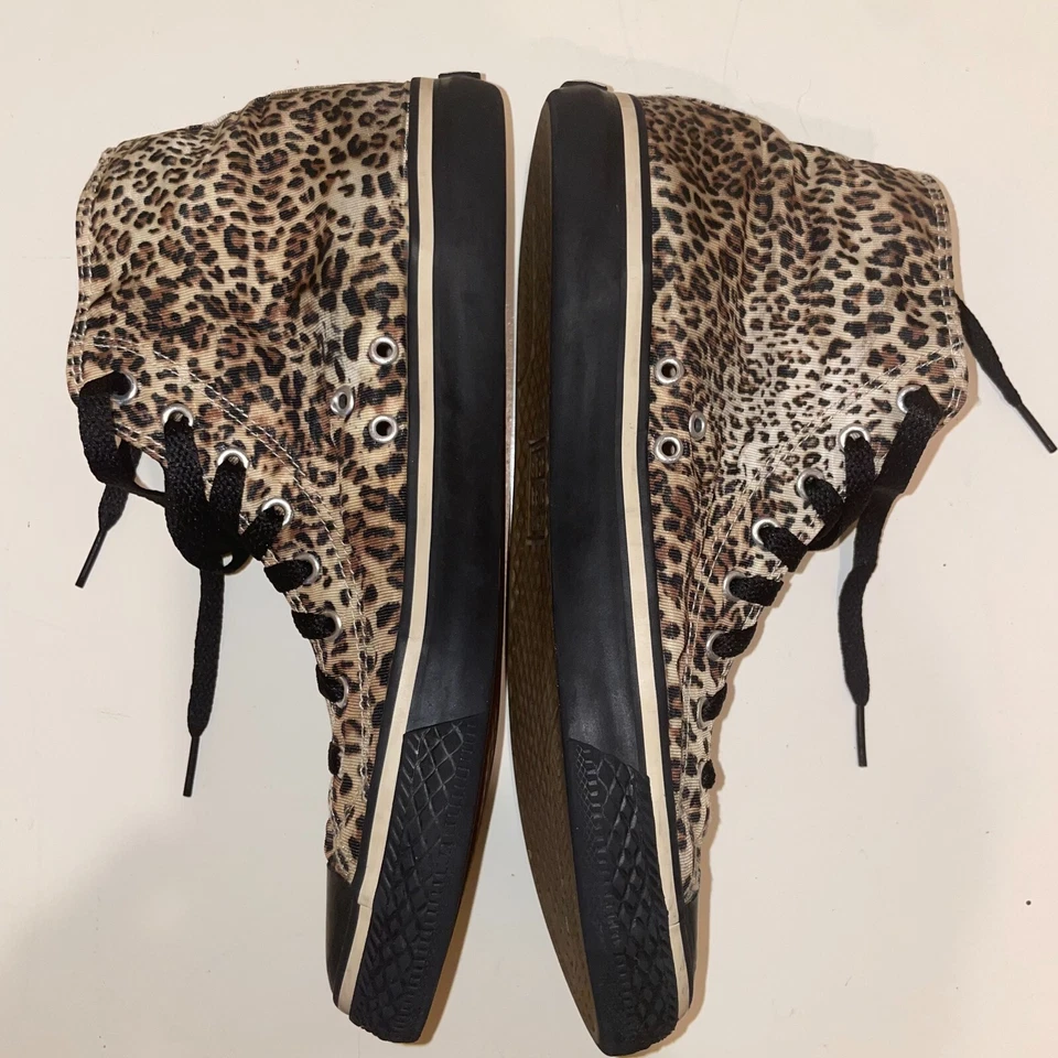 Zapatos de skate VISION STREET WEAR 9.5 vintage de lona leopardo de caña alta Foto 3 de 4