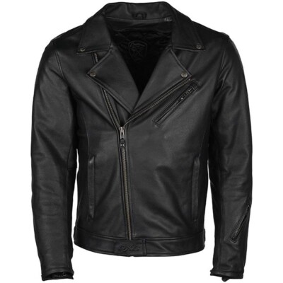 DXR Vinz CE Black Heavy-Duty Leather Biker Jacket Removable Armour M 40 UVP200 +