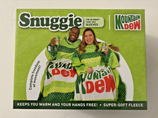 Snuggie Mountain Dew Wearable Soft Fleece Blanket w/ Sleeves Christmas Gift NEW