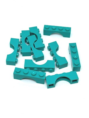 LEGO #3659 DARK TURQUOISE BRIDGE ARCH 1 X 4 LOT OF10