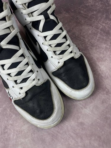 NIKE x SUPREME By Any Means Dunks Hi-Top Sneakers Black White Mens US 11 Eur 45 - Picture 6 of 10