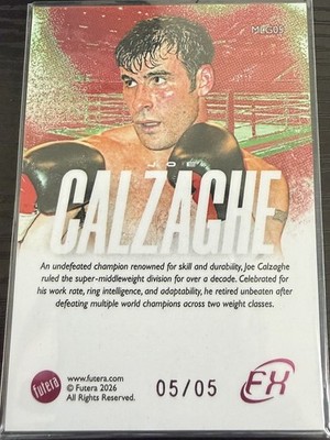 2026 Futera FX Joe Calzaghe BEST OF BRITISH - Ultra Rare 05/05 BOOKEND - MINT
