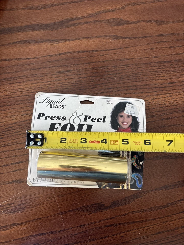 Vintage LIQUID BEADS Press & Peel Foil by Plaid Gold 1990's NOS 1993 - Image 4 of 4