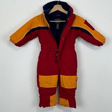 Tuta da neve vintage LL Bean Cold Buster 2T bambino cappuccio isolato zip polsini crescita