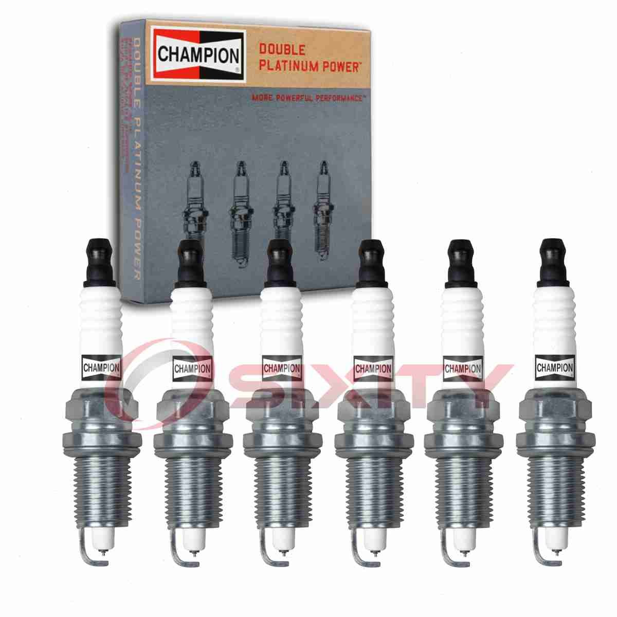 6 pc Champion Double Platinum 7436 Spark Plugs for SP0RC12LC4 RC10PLPB4 7096 xc