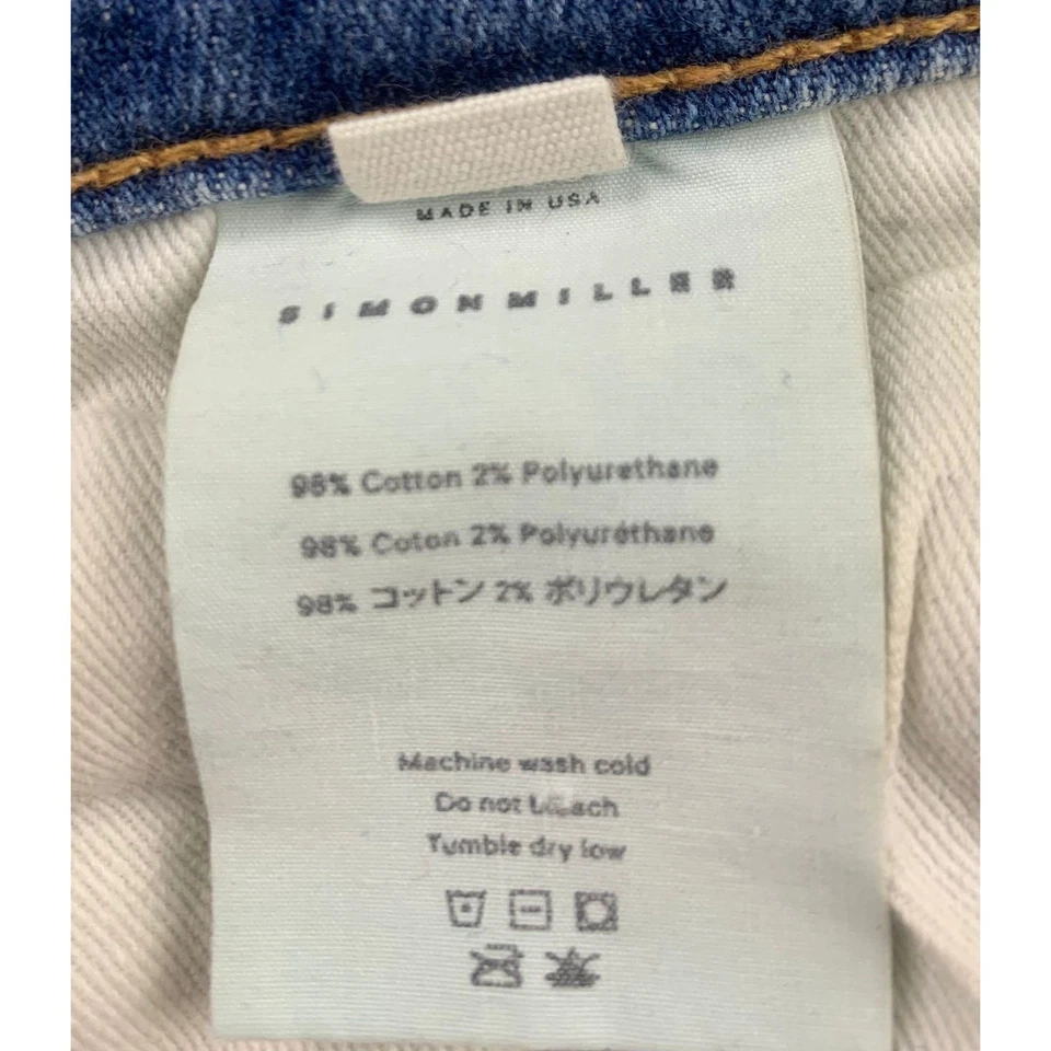 Pantalones de mezclilla para mujer SIMON MILLER azul abertura en el tobillo cintura talla 29 hechos en EE. UU. Foto 4 de 4