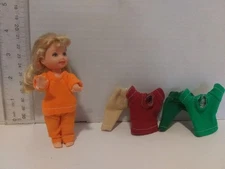 Doll Clothes Handmade to fit 4" Kelly & Tommy  doll- Lot  3-Pants/Tops K127