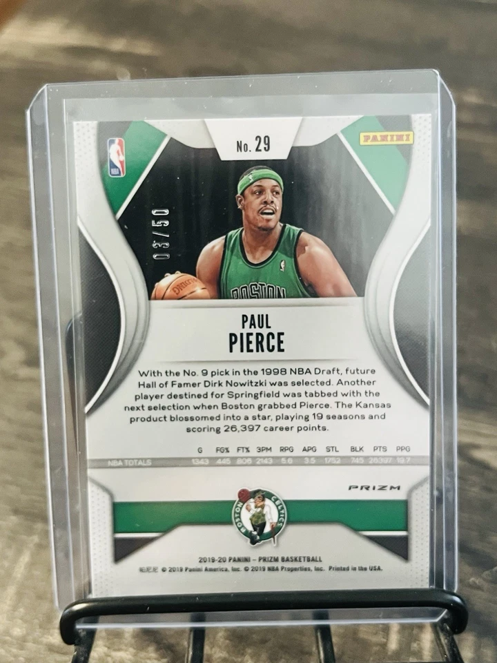 2019 Panini Prizm Pink Fast Break PAUL PIERCE Pink Prizm /50 **HOF, SSP** - Image 2 of 2