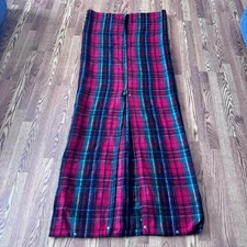 Tennessee Woolen Mills Red  Plaid Stadium Blanket Acrylic Snuggle Wearable Wrap