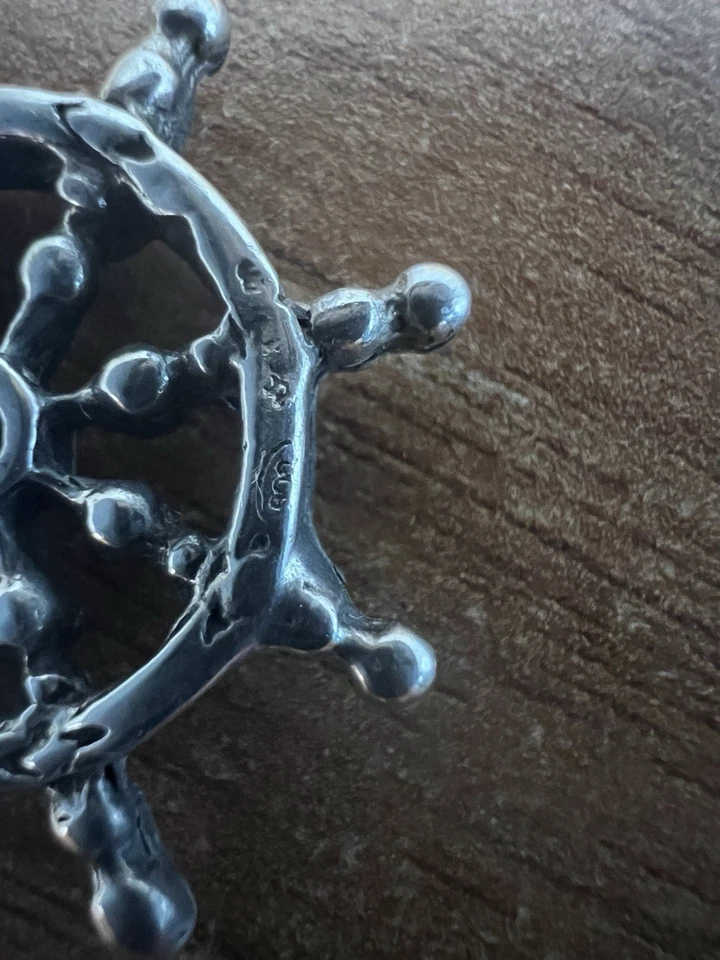Segnalibro Vintage In Argento 800 Con Timone - Immagine 2 di 4