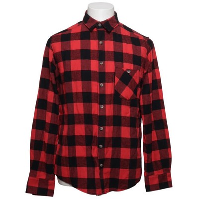 Identic Man, Flanellhemd, Größe: S, Rot/Schwarz, Baumwolle, Karo, Flanell #MGY