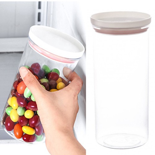 US Kitchen Storage Sealed Jar With Lids PET PP Transparent Reusable Plastic - Picture 8 of 12