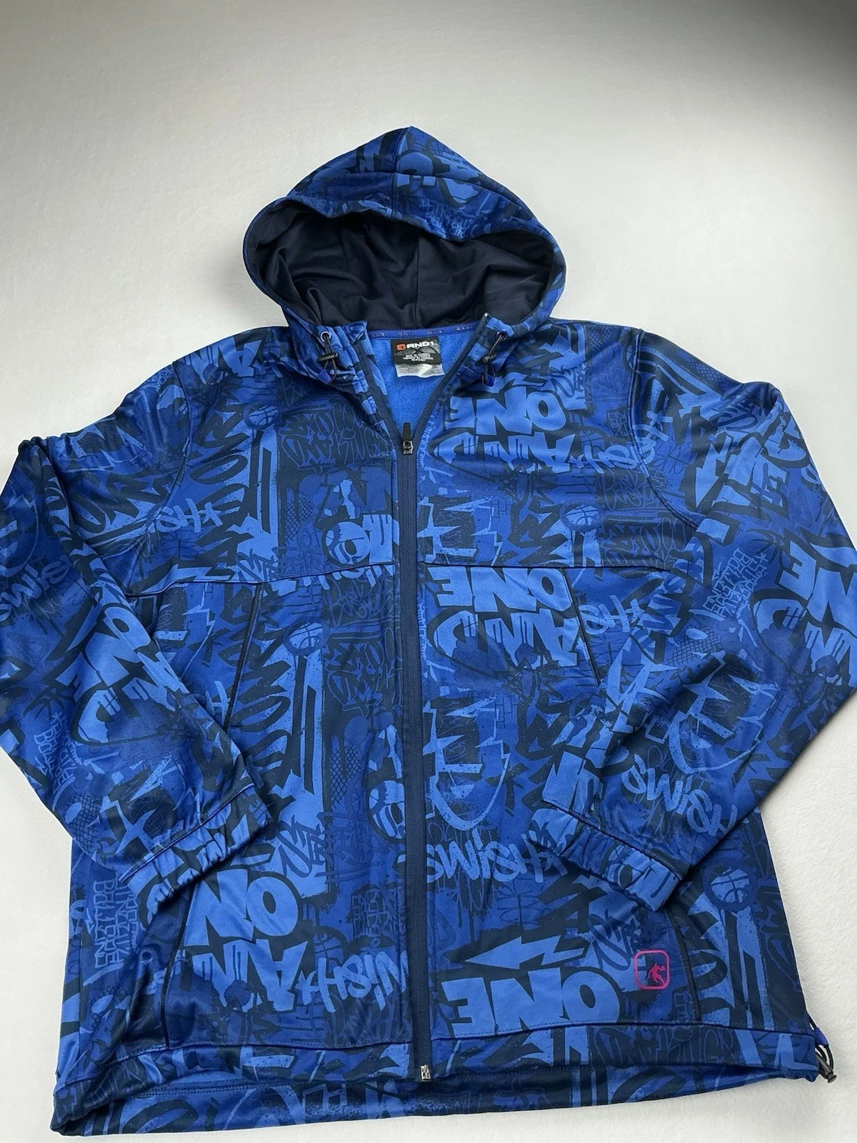 AND1 Men's Jumpshot Graffiti Full-Zip Hooded Jacket - product detail image 2