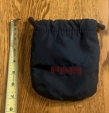 PING Golf Valuables Ball Pouch Drawstring 6x7" Faux Fur Lined VINTAGE TORRE 1992