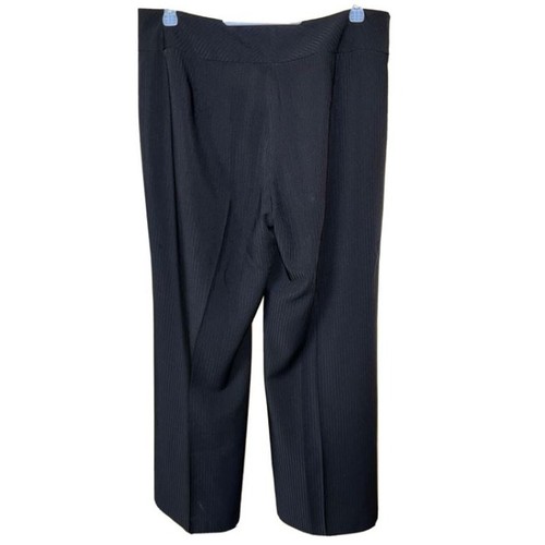 Kasper Pants Womens 16 Wide Subtle Stripe High Rise Trouser Flatter Minimalist - Picture 3 of 9