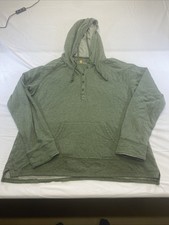Carhartt Hoodie Youth Large 12-14 Olive Green Fitted Henley Knit Sweatshirt 