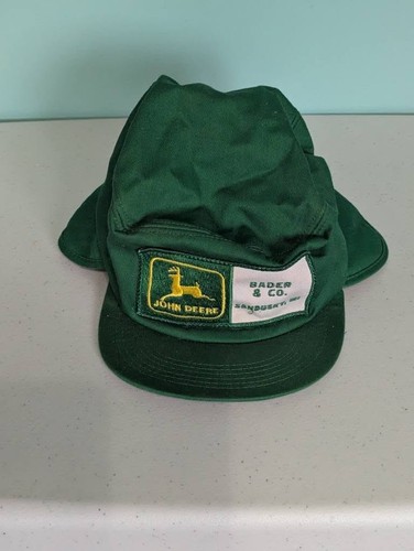 Vintage John Deere ear flap hat K Brand made in USA size large - Picture 2 of 15