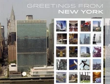 UNITED NATIONS 2015 PERSONALIZED SHEET GREETINGS FROM NEW YORK MNH (S-65)