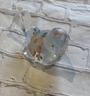 Vintage Fenton Glass Bird Opalescent Floral Stamped And Signed No Chips