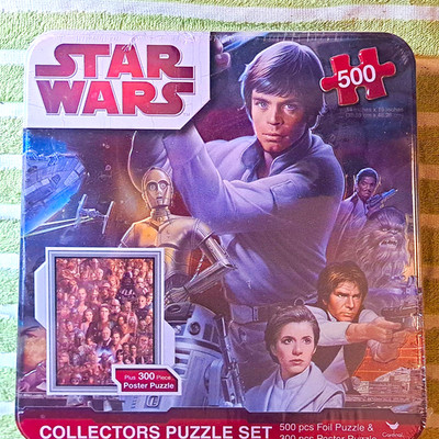 Star Wars Puzzle Tin Set 500pc Foil + 300pc Poster Puzzle, MPN 6672