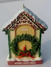 Ornament Day Spring Christmas Wreath by Painted Porcelain In Box Vintage 2003