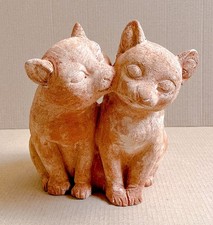 Galestro Terracotta, Gatto Innamorato, Katze, Katzenfigur, Katzenpaar, Tierfi...