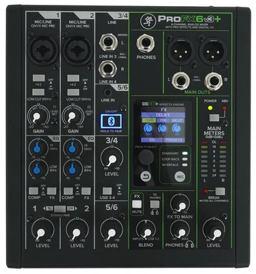 Mackie ProFX6v3+ 6-Channel Analog Mixer w/Enhanced FX/USB