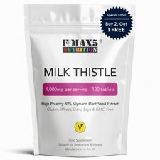 Milk Thistle Tablets | High Strength 4,000mg 120 Silymarin Tablets Liver UK MADE