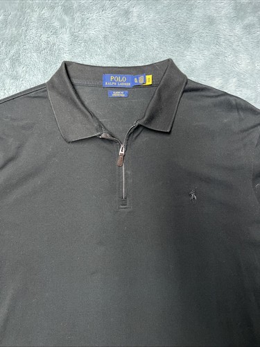 Polo Ralph Lauren Stretch Mesh 1/4 Zip Shirt Men’s XL Black Preppy Casual Golf - Picture 5 of 9