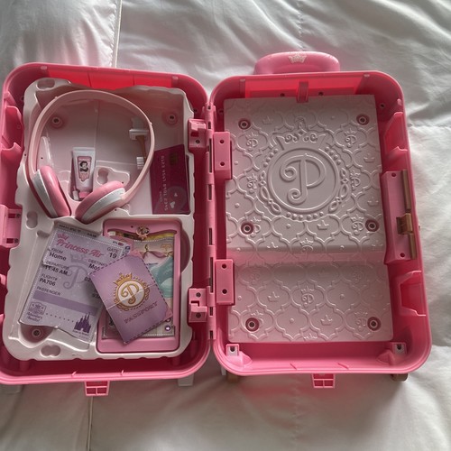 Disney Princess Pink Rolling Vanity Deluxe Suitcase Travel Playset Case