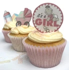 Cake Toppers Baby Girl Baby Shower 24 Stand Up Wafer Paper Edible Decorations