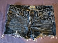 Aeropostale Juniors Size 3/4 Hailey Denim Blue Jean Shorts Distressed Cut Off