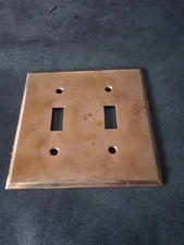 Antique Salvaged Heavy Brass Wall Switch 2 Gang Cover Plate