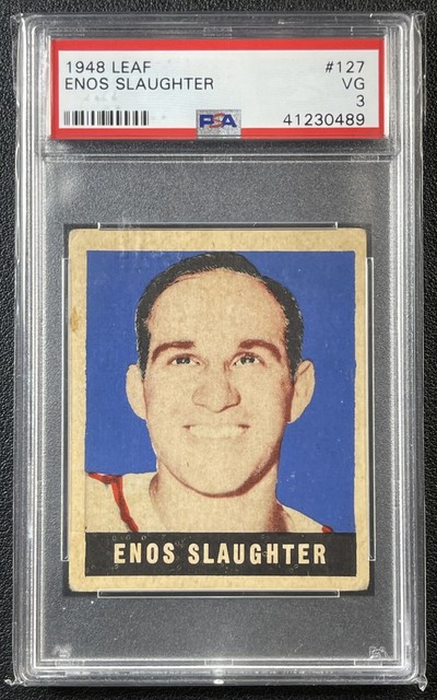 ENOS SLAUGHTER PSA 3 1948 LEAF #127 ROOKIE RC CARDINALS 489