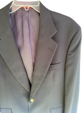 Jos A Bank 42 Navy Blue 2 Gold Button Wool Blazer Suit Jacket Sport Coat