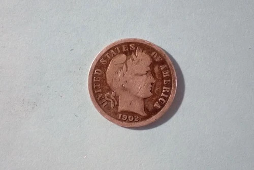 A Lot of one  silver Barber dimes dated  1902 Very Good Cond set RGR 532