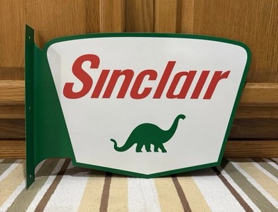 Sinclair Gas Oil Flange Sign Dino Garage Parts Tools Vintage Style Wall Decor