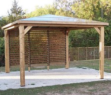 habrita abri de piscine 12.32m² bois traité thb3535.v