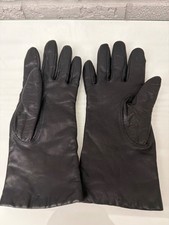 Fownes Women  s Black Leather Gloves Size 8