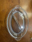 IMPERIAL CANDLEWICK DIVIDED OVAL RELISH/NUT/CANDY SERVING DISH CRYSTAL CLEAR