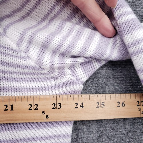 NEW Nine West Cardigan Womens 2XL XXL Purple Striped Button Front Sweater V Neck - Picture 6 of 13