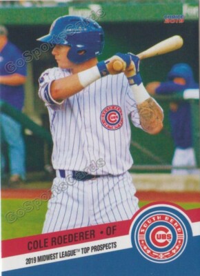 2019 Midwest League Top Prospects Cole Roederer RC Rookie Chicago Cubs