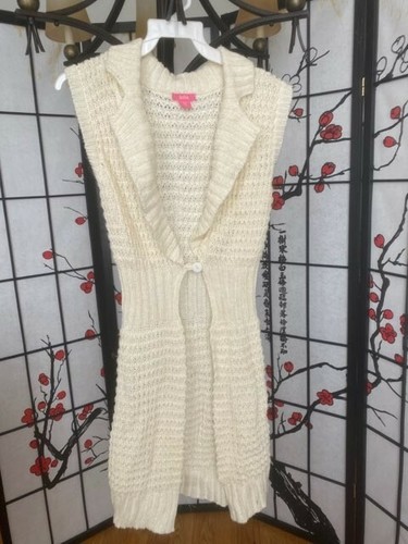 Cream Knitted Long Sleeve Long Sweater 