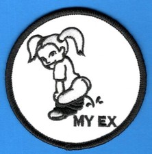 BRAND NEW PISSING ON MY EX FEMALE FUNNY BIKER IRON ON PATCH