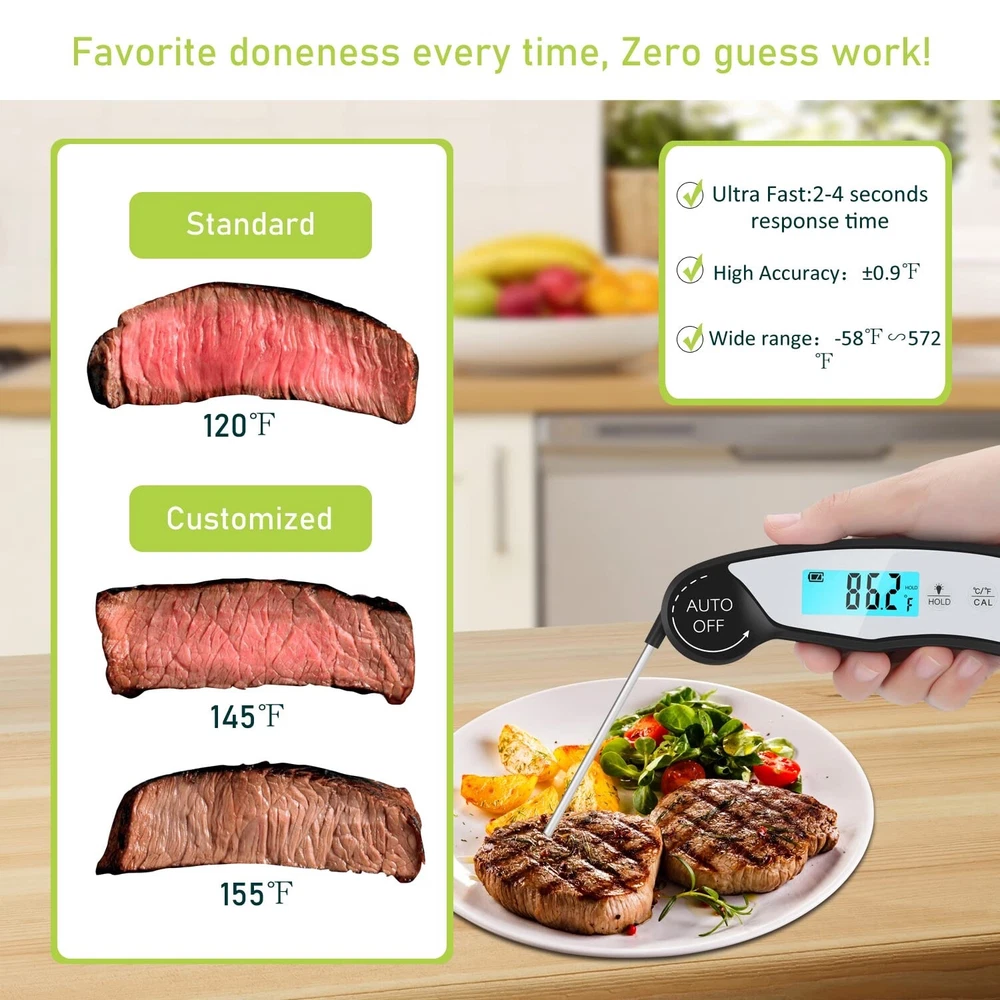 Meat Thermometer for Grill,Cooking BBQ.Waterproof Instant Read Food Thermometer
