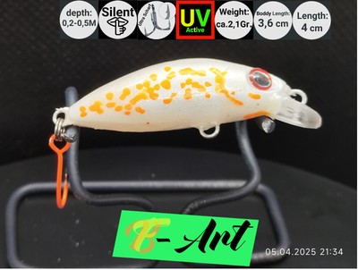 BFArt Forellen Wobbler - Hand Design - Einzelstück - UV Aktiv -3D Augen