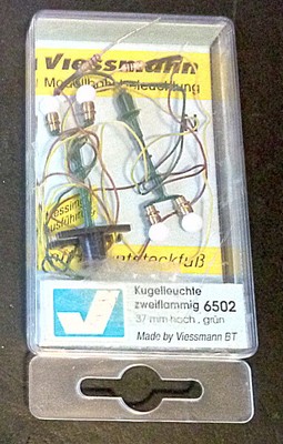 Viessmann 6502 Kugelleuchte, zweiflammig grün, Inhalt 2 Stck