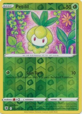 petilil pokemon card PETILIL 015/189 ASTRAL RADIANCE POKEMON (REVERSE HOLO, NM)