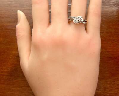 Ever Us 14k White Gold Natural Diamond Ring Sz w Box