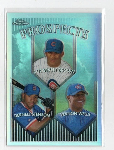 1999 Topps Chrome Refractrs #436 Roosevelt Brown / Stenson / Vernon Wells ROOKIE
